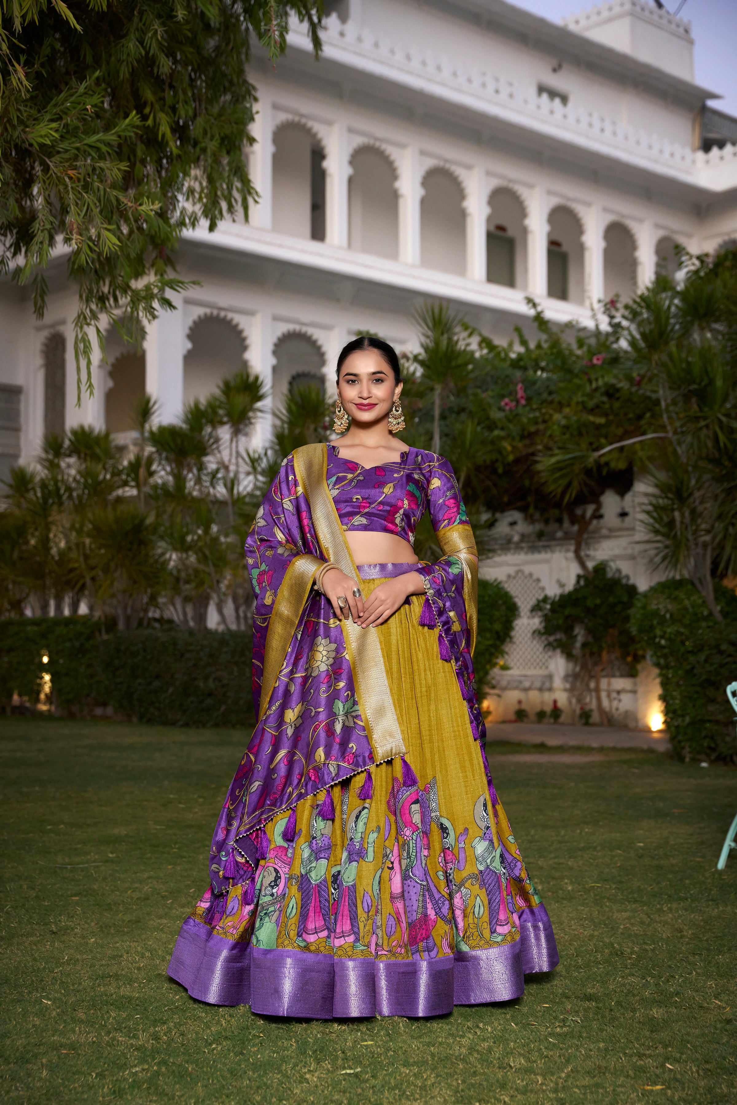 β¨ Festive Special Tussar Silk Lehenga β¨  Perfectly Blended for a Charming Look π
